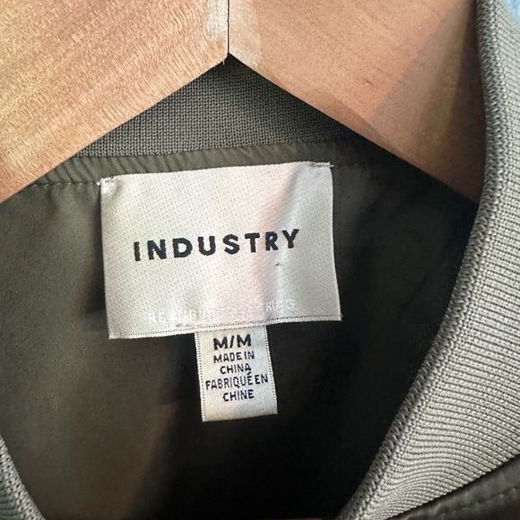 Olive Green INDUSTRY Bomber Jacket - Picture 3 of 6